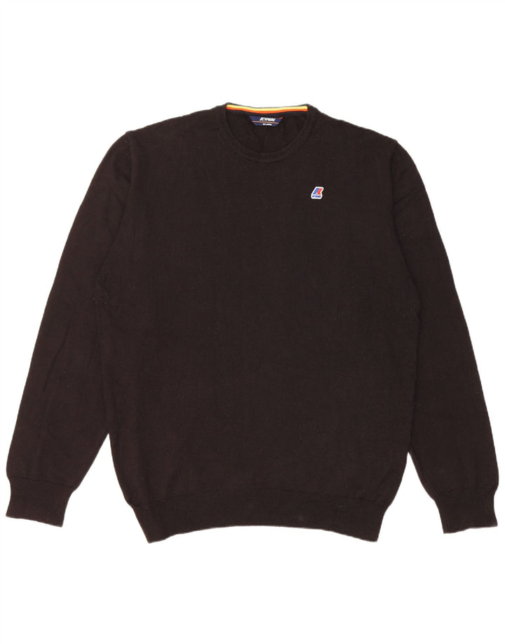 K-Way Mens Crew Neck Jumper Sweater 2XL Black Acrylic