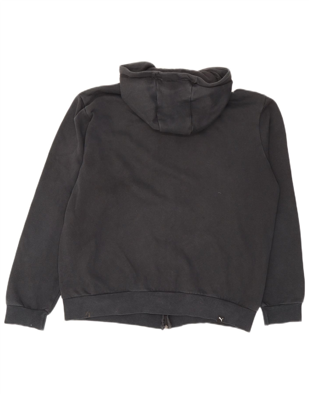 Puma Mens Graphic Zip Hoodie Sweater Large Grey Cotton
