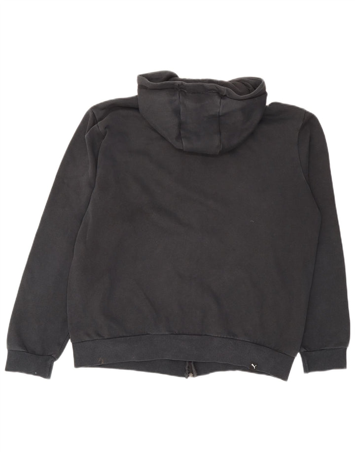 Puma Mens Graphic Zip Hoodie Sweater Large Grey Cotton