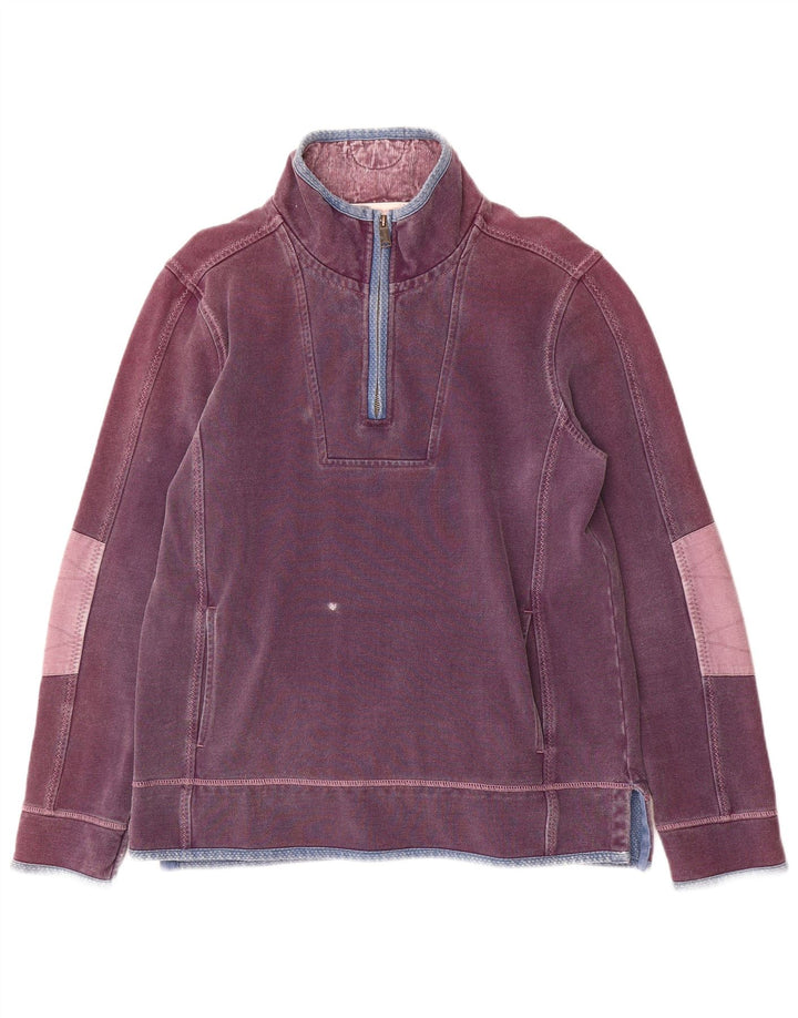 Fat Face Mens Zip Neck Sweatshirt Jumper Medium Purple Cotton