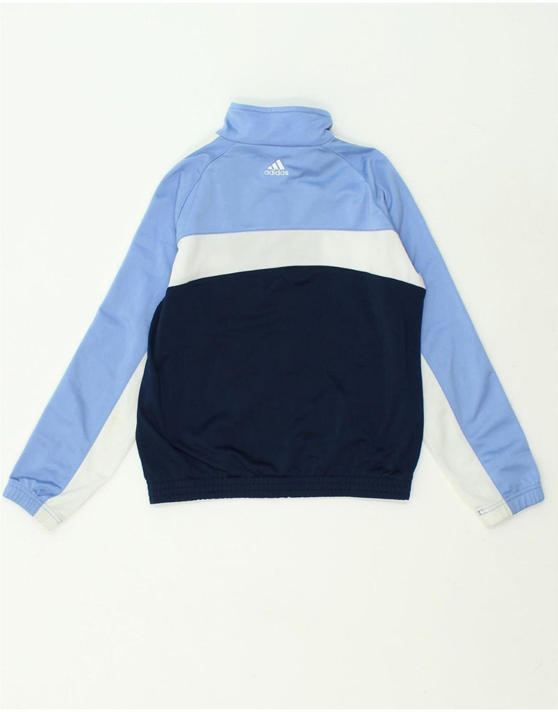 ADIDAS Boys Tracksuit Top Jacket 9-10 Years Blue Colourblock Polyester | Vintage Adidas | Thrift | Second-Hand Adidas | Used Clothing | Messina Hembry 