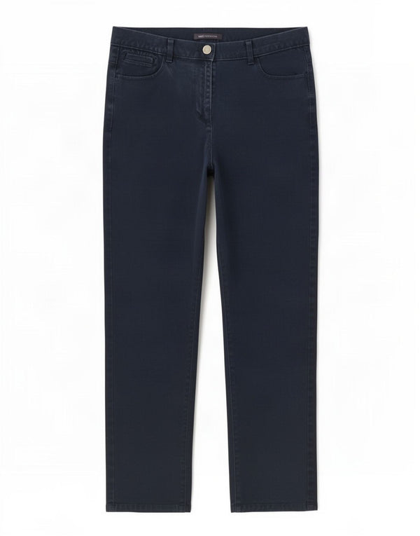 Marks & Spencer Womens Straight Jeans UK 12 Medium W30 L29 Navy Blue Cotton