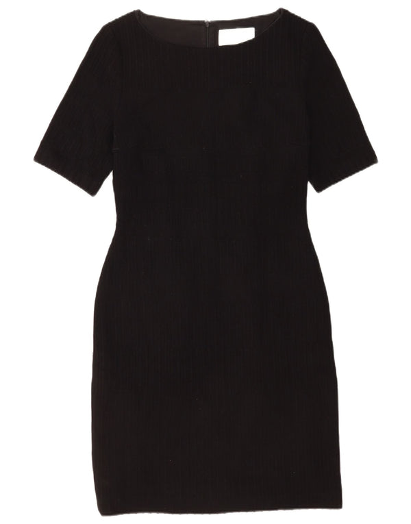 Hugo Boss Womens Sheath Dress UK 12 Medium Black Striped