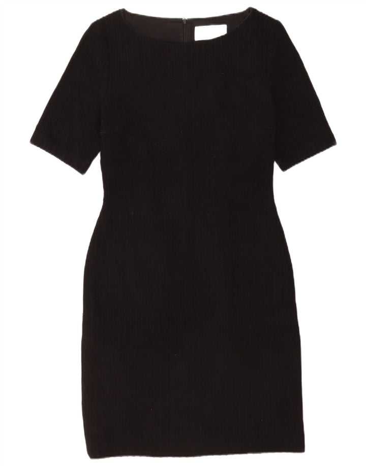 Hugo Boss Womens Sheath Dress UK 12 Medium Black Striped