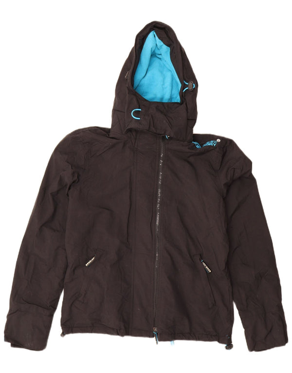 Superdry Mens Windcheater Hooded Windbreaker Jacket UK 38 Medium Black
