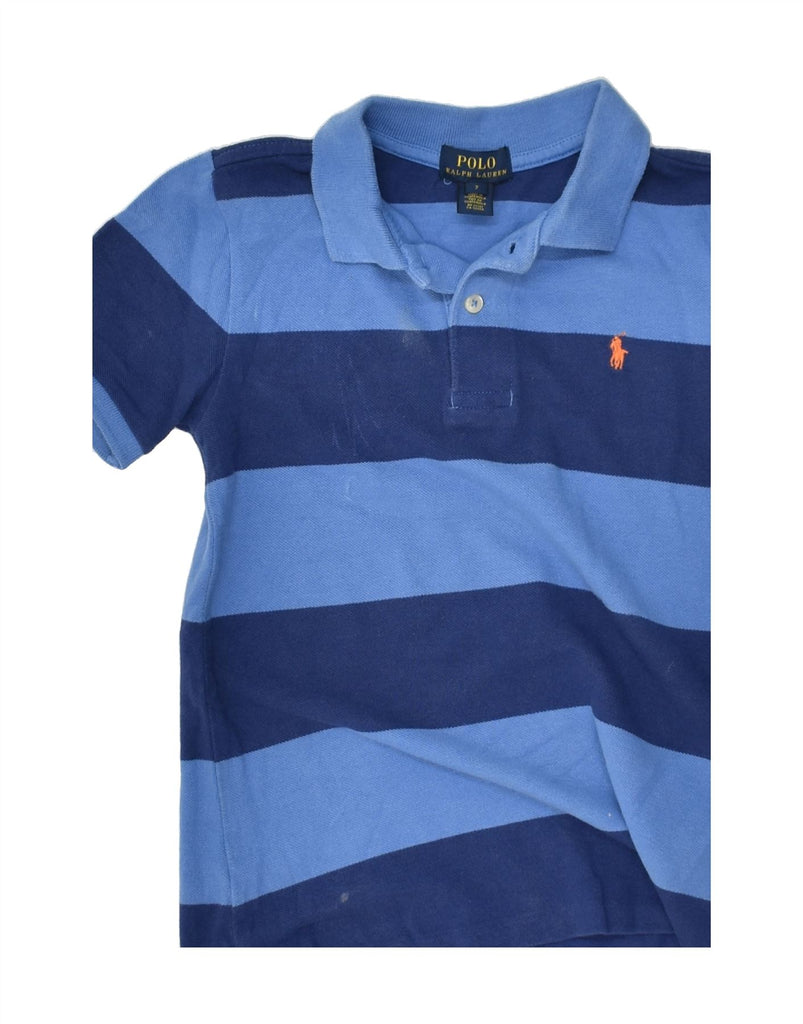 POLO RALPH LAUREN Boys Polo Shirt 6-7 Years Blue Striped Cotton | Vintage Polo Ralph Lauren | Thrift | Second-Hand Polo Ralph Lauren | Used Clothing | Messina Hembry 