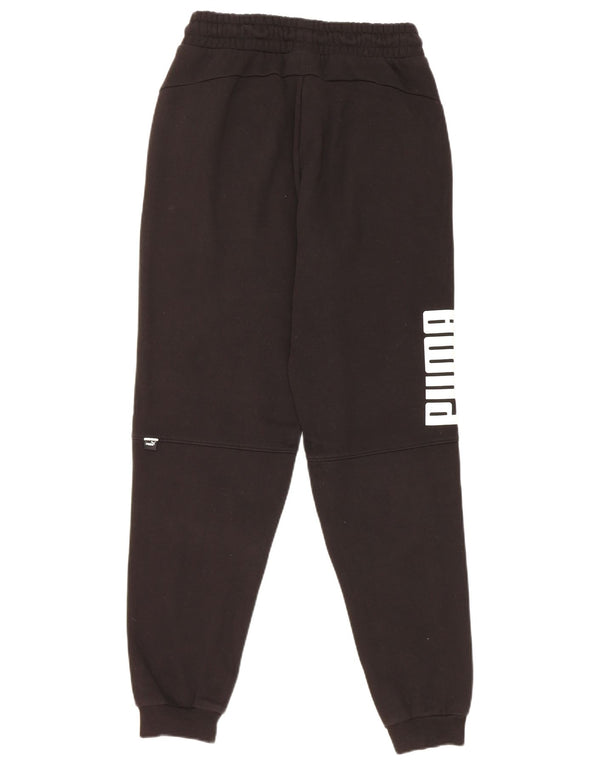 Puma Boys Graphic Tracksuit Trousers Joggers 13-14 Years Black Cotton