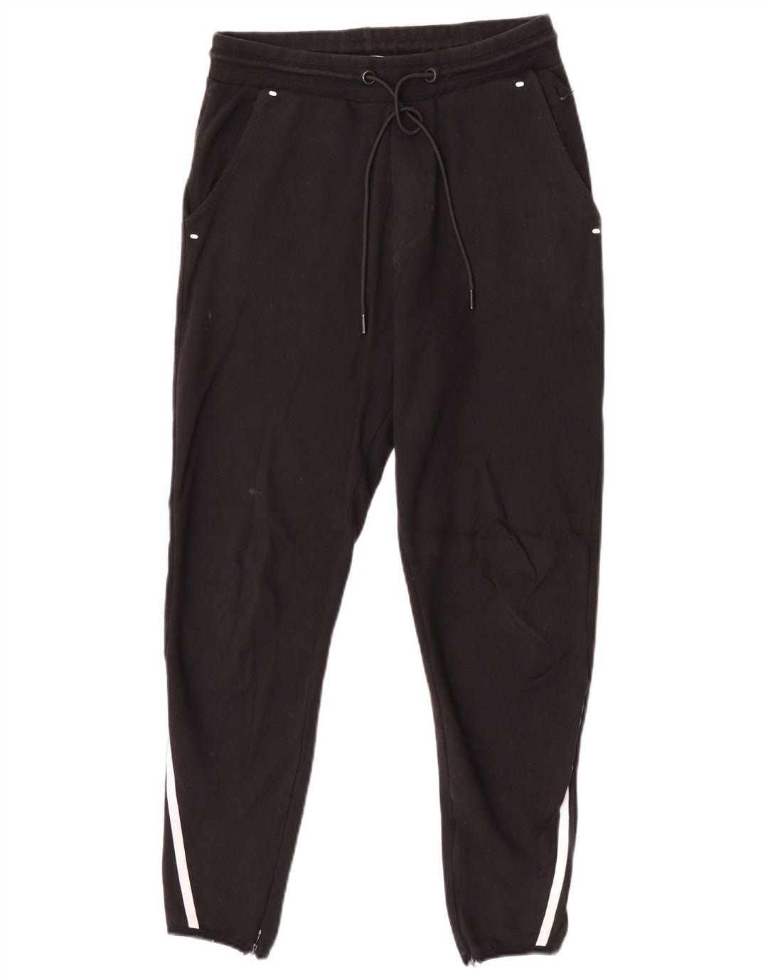 Zara Mens Tracksuit Trousers Small Black Cotton