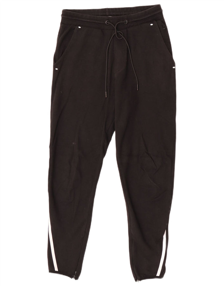 Zara Mens Tracksuit Trousers Small Black Cotton