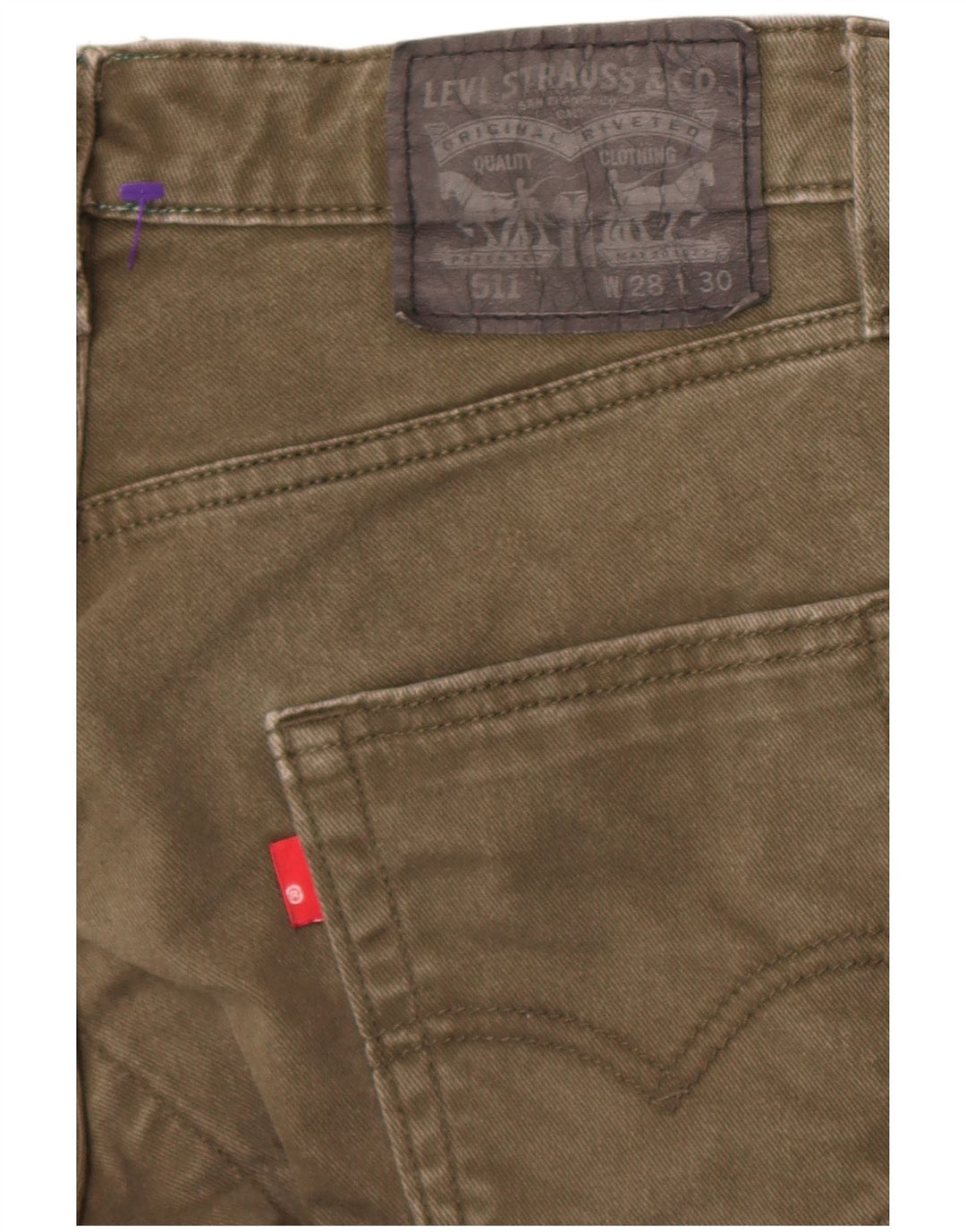 Levi's Mens 511 Slim Jeans W28 L26 Green Cotton