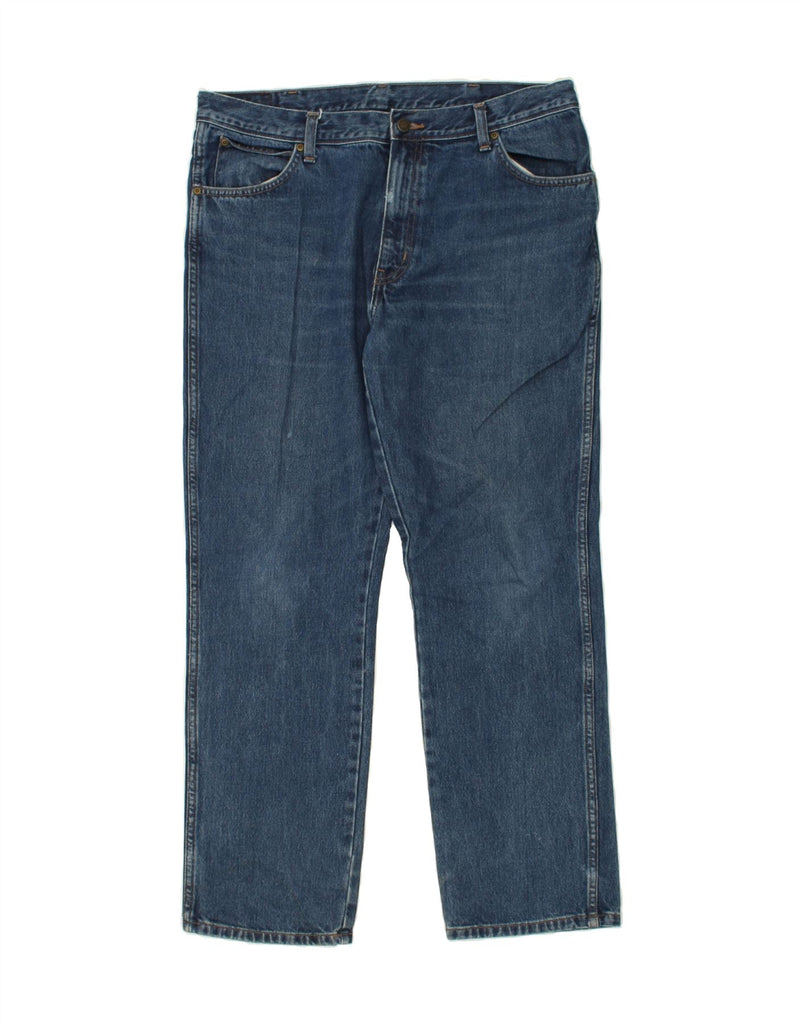 WRANGLER Mens Regular Fit Straight Jeans W38 L32 Blue Cotton | Vintage Wrangler | Thrift | Second-Hand Wrangler | Used Clothing | Messina Hembry 