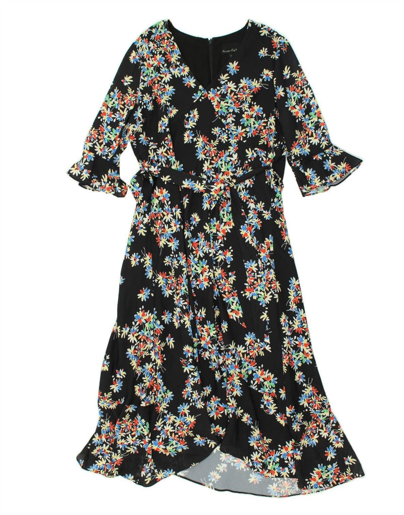 PHASE EIGHT Womens Maxi Dress UK 16 Large  Black Floral Polyester | Vintage Phase Eight | Thrift | Second-Hand Phase Eight | Used Clothing | Messina Hembry 