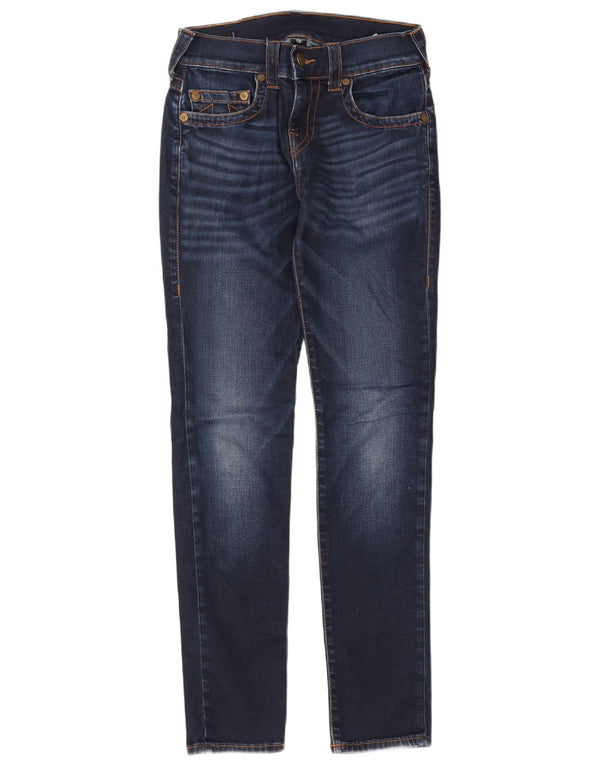 True Religion Womens Skinny Jeans W28 L31 Navy Blue Cotton