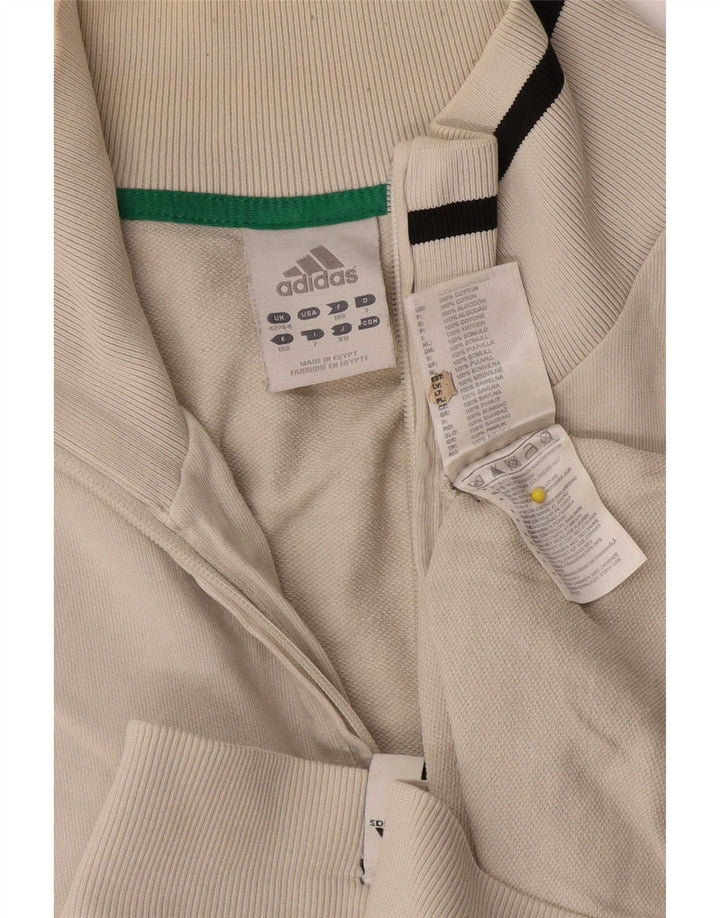 Adidas Mens Tracksuit Top Jacket UK 42/44 Large White Cotton