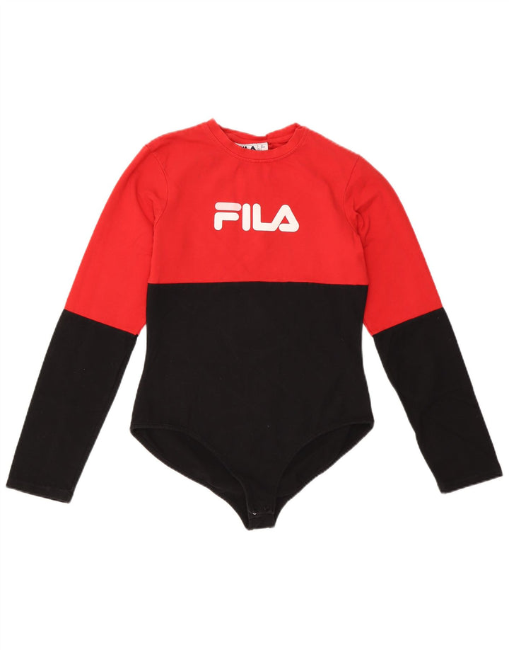 FILA Womens Graphic Bodysuit UK 14 Large Multicoloured Colourblock