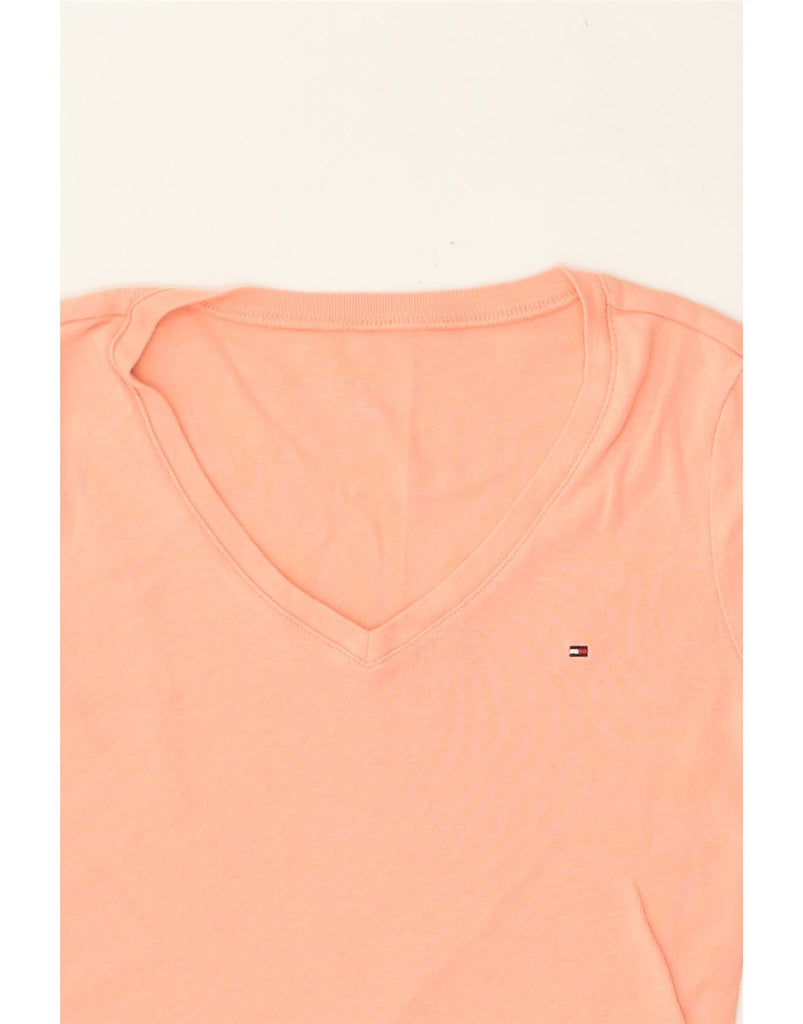 TOMMY HILFIGER Womens T-Shirt Top UK 8 Small Orange Cotton | Vintage Tommy Hilfiger | Thrift | Second-Hand Tommy Hilfiger | Used Clothing | Messina Hembry 