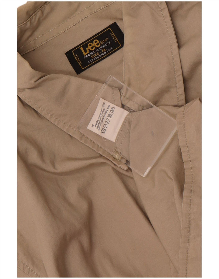 Lee Mens Shirt XL Beige Cotton