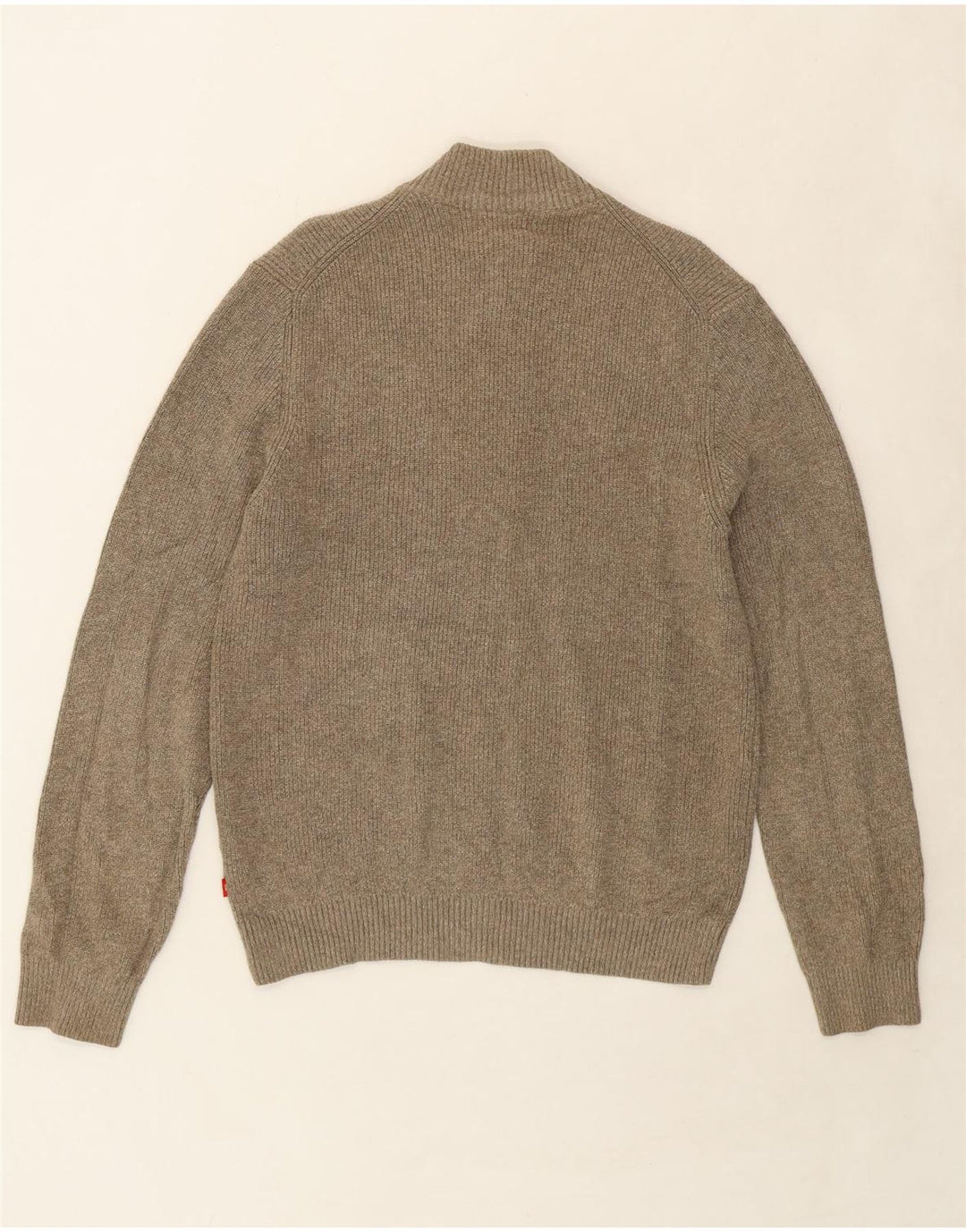 IZOD Mens Zip Neck Jumper Sweater XL Beige Cotton Vintage Izod and Second-Hand Izod from Messina Hembry 