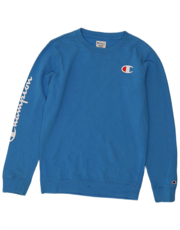 Champion Boys Graphic Sweatshirt Jumper 15-16 Years 2XL  Blue Cotton