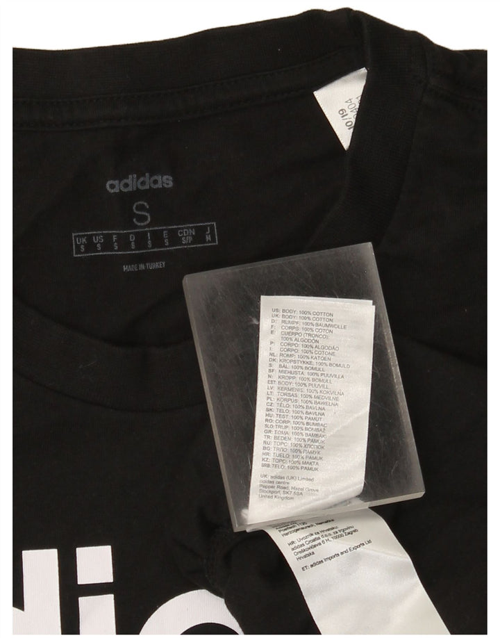 Adidas Mens Graphic T-Shirt Top Small Black Cotton
