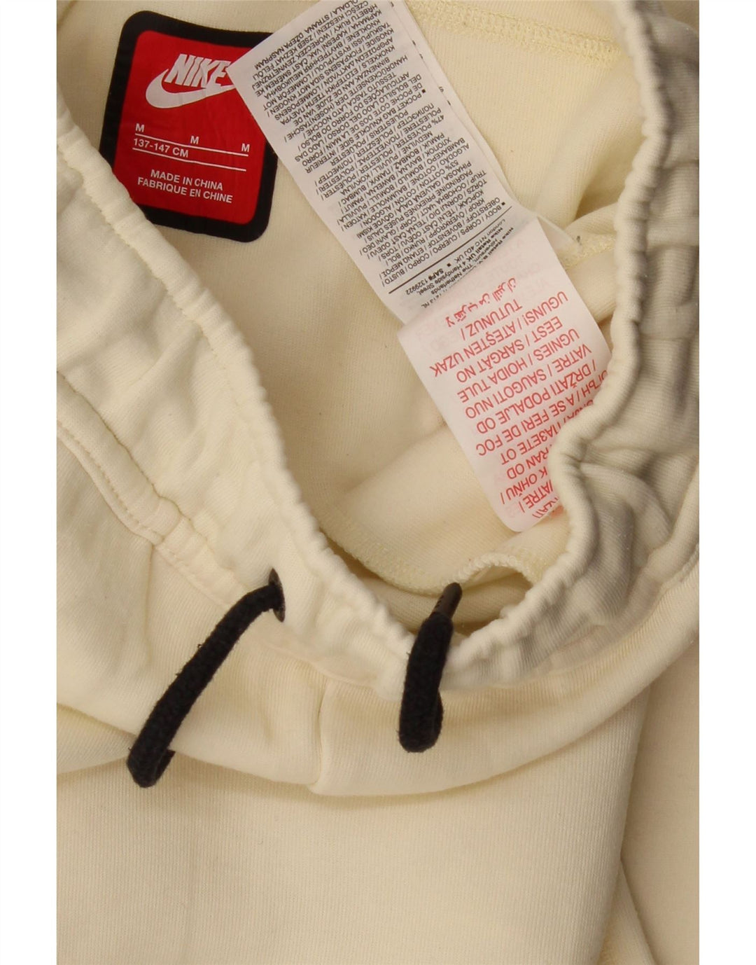 NIKE Boys Tracksuit Trousers Joggers 10-11 Years Medium Off White