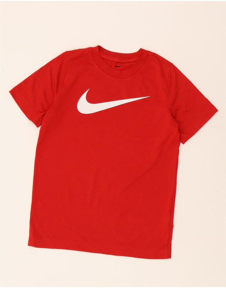 Nike Boys Dri Fit Graphic T-Shirt Top 10-11 Years Medium Red Polyester
