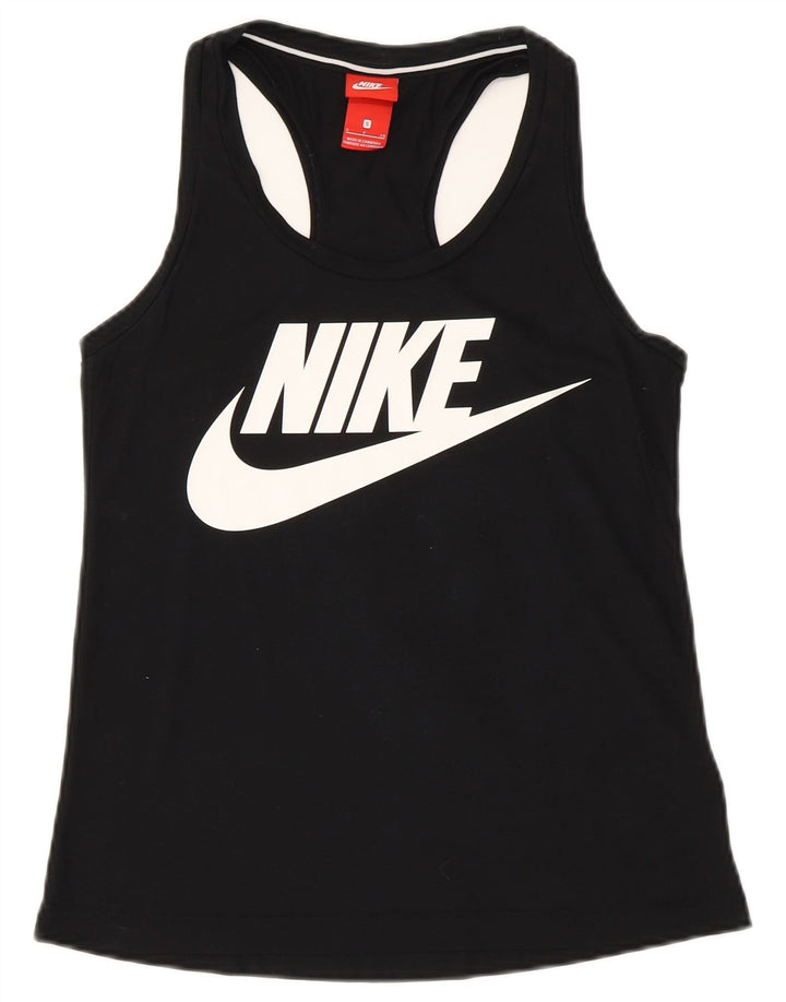 Nike Womens Graphic Vest Top UK 10 Small Black Polyester