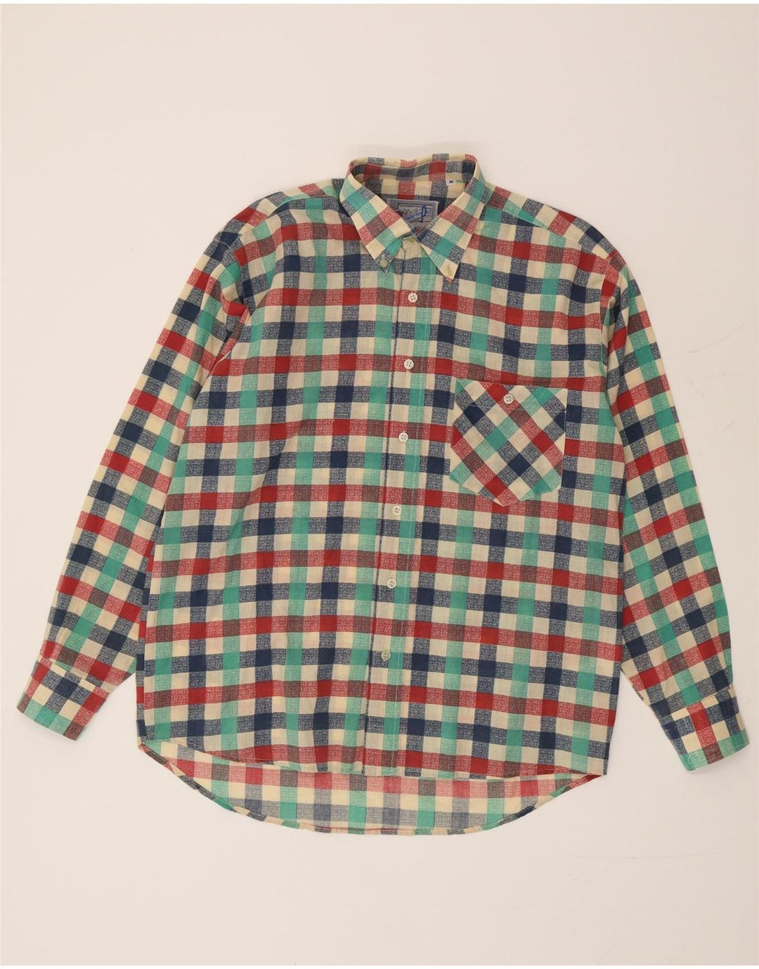 Vintage Mens Shirt Medium Multicoloured Check