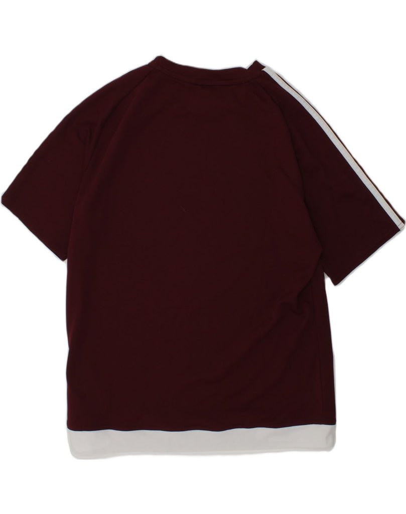 ADIDAS Boys Climalite T-Shirt Top 13-14 Years Burgundy Polyester | Vintage Adidas | Thrift | Second-Hand Adidas | Used Clothing | Messina Hembry 