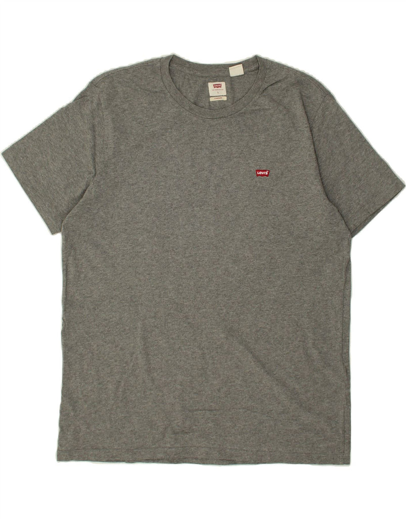 LEVI'S Mens Standard Standard Fit T-Shirt Top Large Grey Cotton Vintage Levi's and Second-Hand Levi's from Messina Hembry 