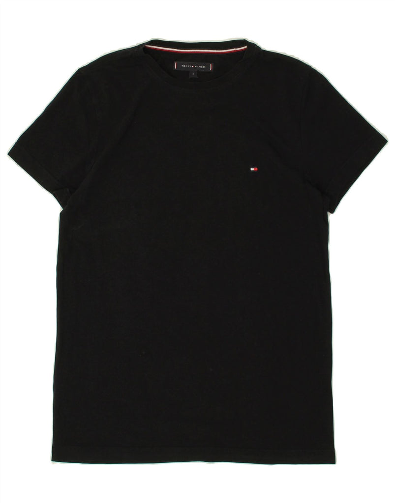 TOMMY HILFIGER Mens T-Shirt Top Small Black Cotton | Vintage Tommy Hilfiger | Thrift | Second-Hand Tommy Hilfiger | Used Clothing | Messina Hembry 