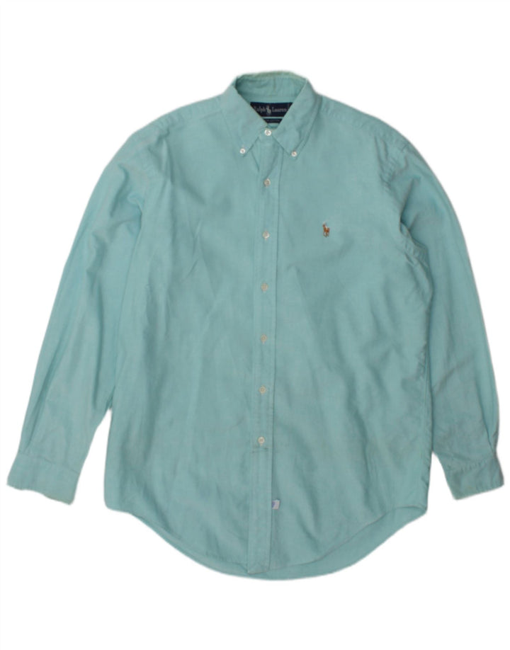 Ralph Lauren Mens Shirt Size 15 1/2 Medium Turquoise Cotton