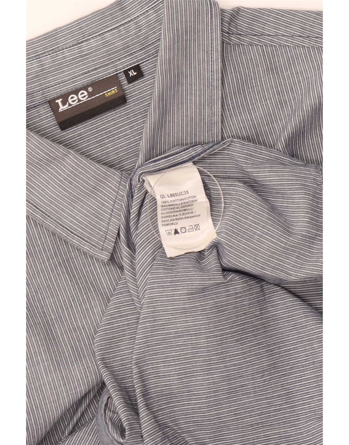 Lee Mens Shirt XL Grey Pinstripe Cotton