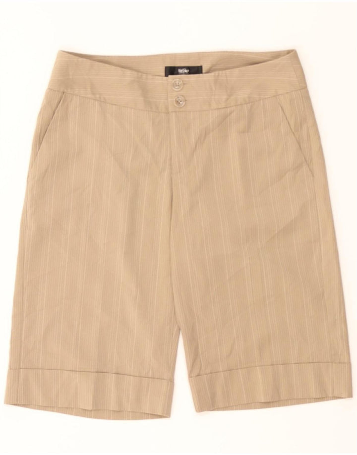 MOSSIMO Womens Chino Shorts US 2 XS W30 Beige Pinstripe Polyester Vintage Mossimo and Second-Hand Mossimo from Messina Hembry 