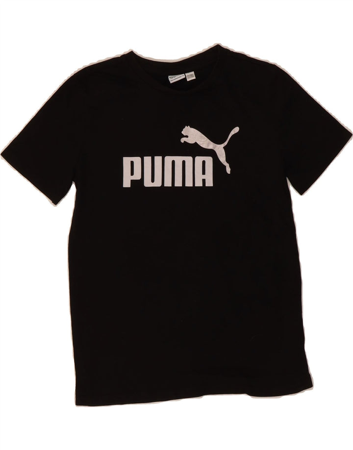 PUMA Boys Graphic T-Shirt Top 10-11 Years Medium Black Cotton Vintage Puma and Second-Hand Puma from Messina Hembry 