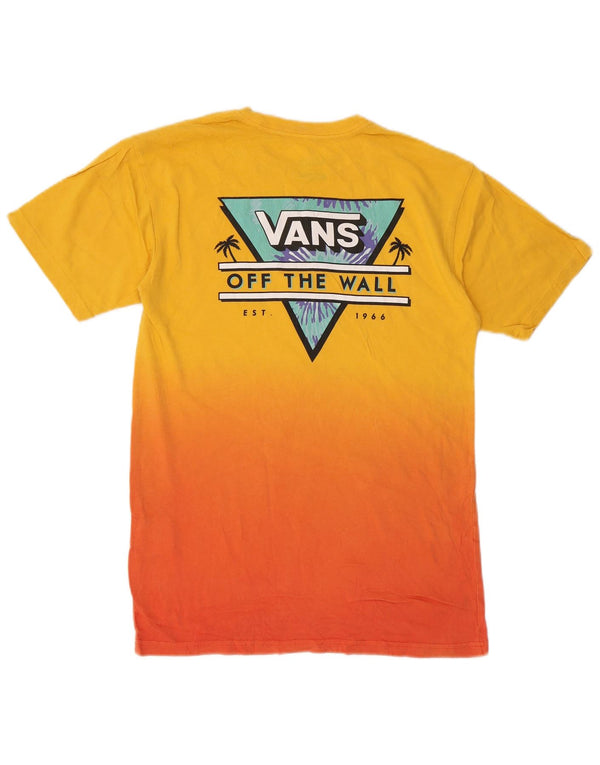 VANS Mens Classic Fit Graphic T-Shirt Top Small Yellow Colourblock Cotton