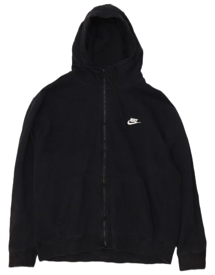 Nike Mens Zip Hoodie Sweater XL Black Cotton