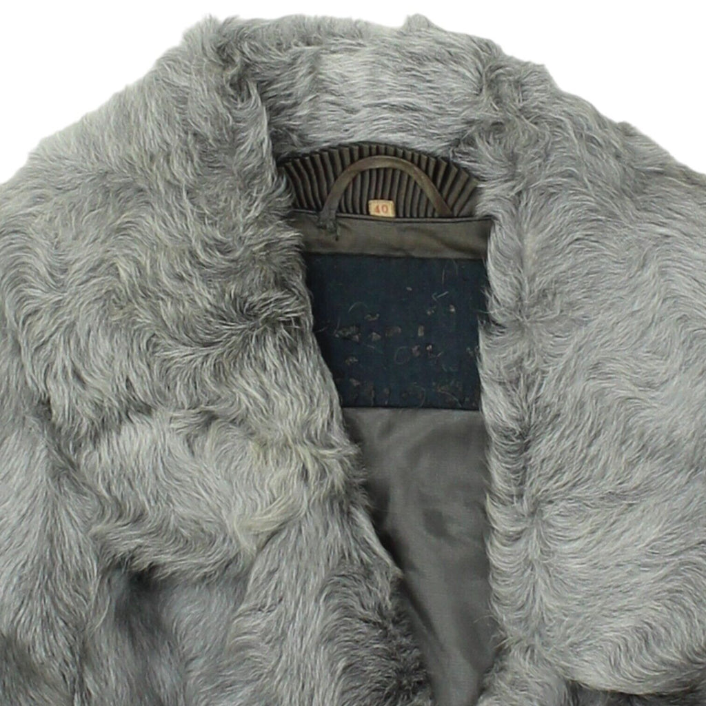 Vintage Womens Grey Real Fur Hook Fastening Jacket | High Luxury Coat VTG | Vintage Messina Hembry | Thrift | Second-Hand Messina Hembry | Used Clothing | Messina Hembry 