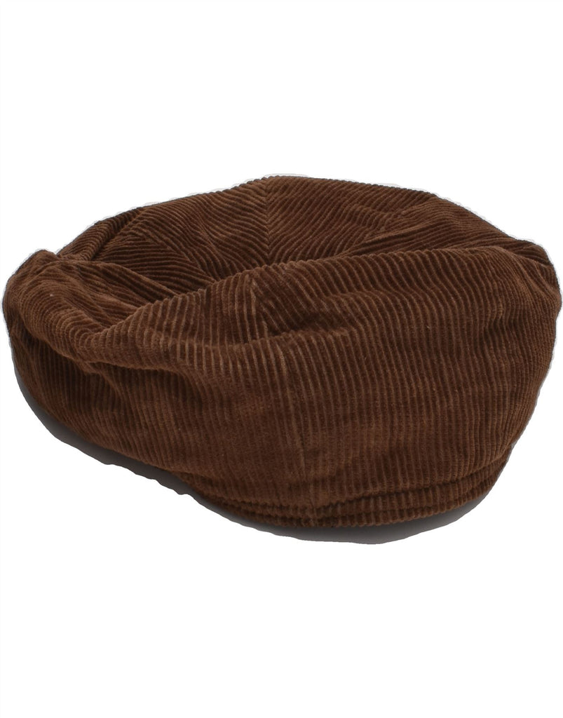 VINTAGE Mens Corduroy Newsboy Cap Size 58 Large Brown Cotton | Vintage Vintage | Thrift | Second-Hand Vintage | Used Clothing | Messina Hembry 