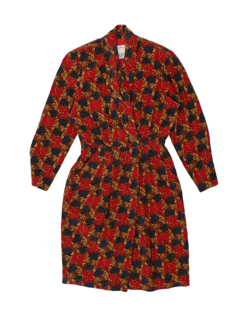 TALBOTS Womens Sheath Dress US 6 Medium Orange Floral Silk Vintage Talbots and Second-Hand Talbots from Messina Hembry 