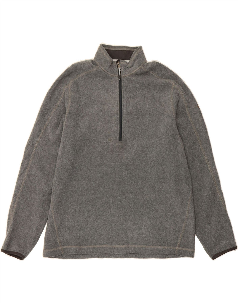 EDDIE BAUER Mens Zip Neck Fleece Jumper Large Grey Polyester Vintage Eddie Bauer and Second-Hand Eddie Bauer from Messina Hembry 