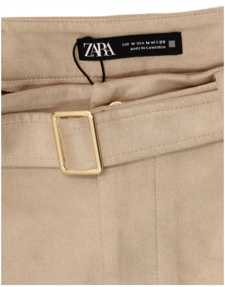 Zara Womens Mini Skirt Medium W28 Beige Polyester