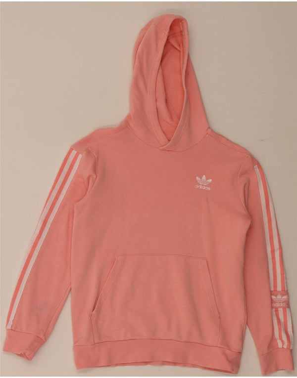 Adidas Girls Hoodie Jumper 12-13 Years Pink Cotton