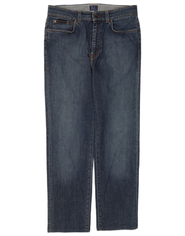 Trussardi Mens Straight Jeans W32 L28 Blue Cotton