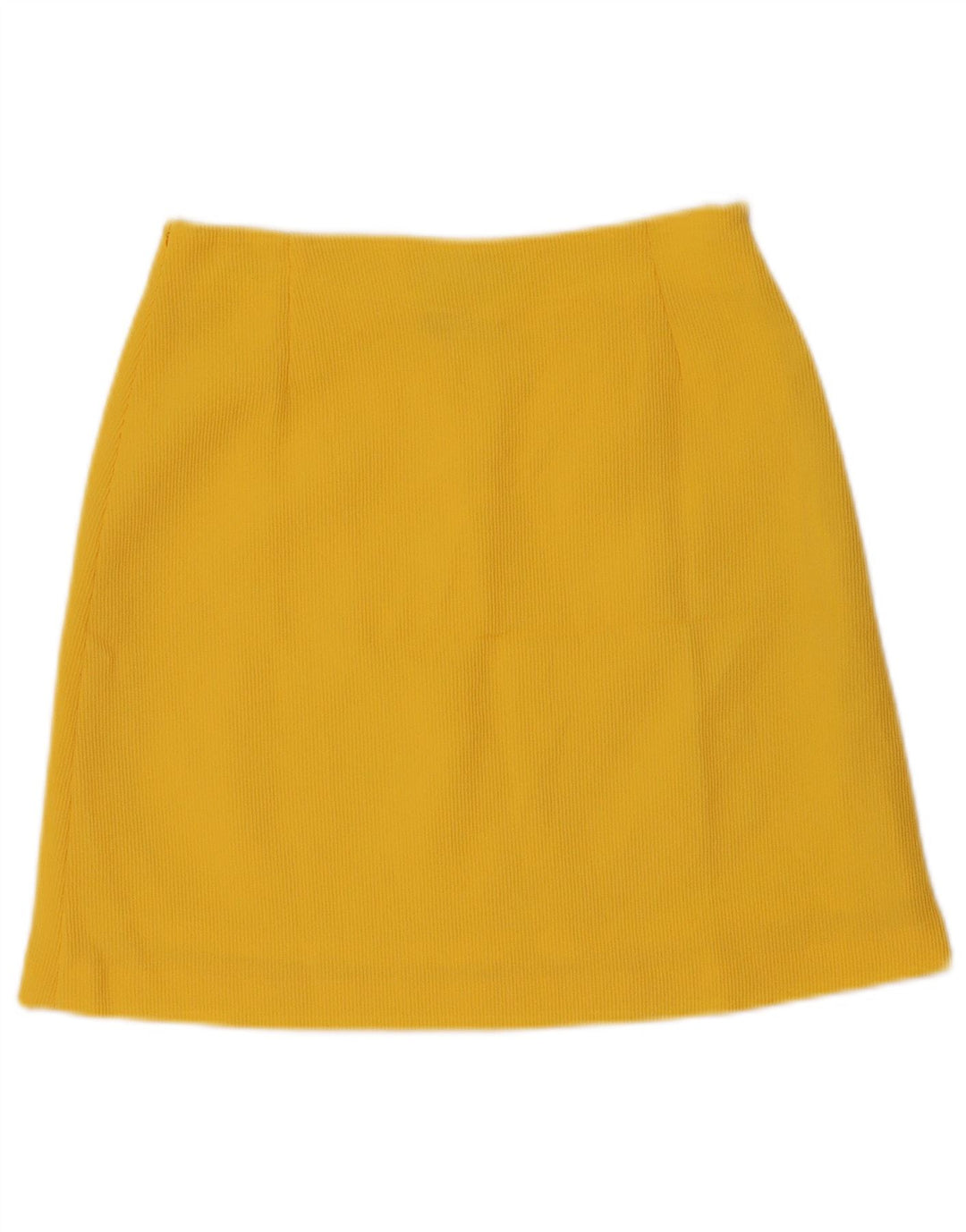 Vintage Womens A-Line Skirt IT 42 Medium W28 Yellow Polyamide