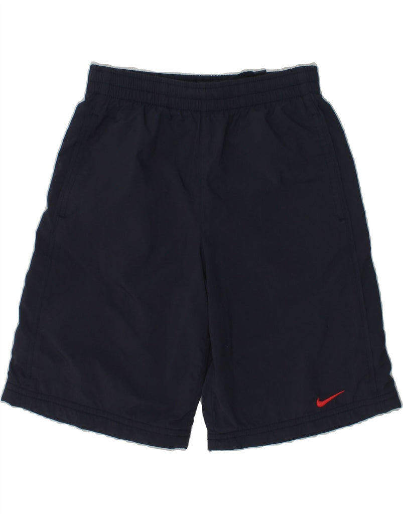 NIKE Boys Sport Shorts 6-7 Years Large Navy Blue Polyester | Vintage Nike | Thrift | Second-Hand Nike | Used Clothing | Messina Hembry 