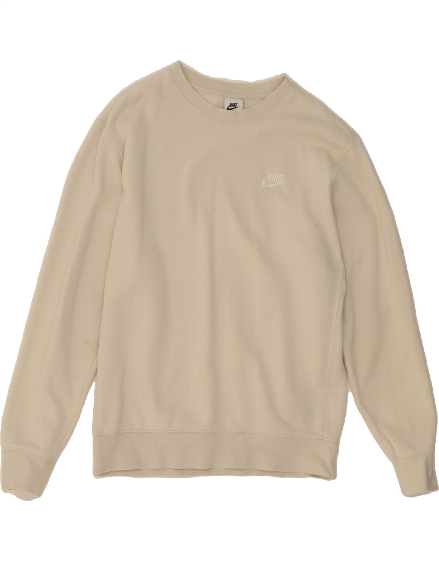 NIKE Mens Sweatshirt Jumper Medium Off White Cotton Vintage