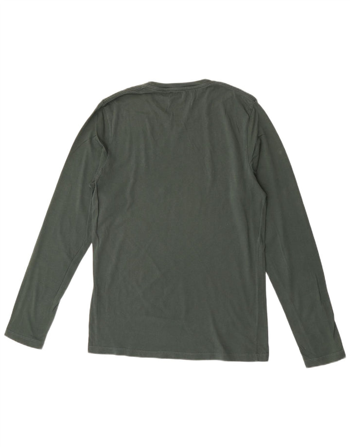 Rifle Mens Top Long Sleeve Small Green Cotton