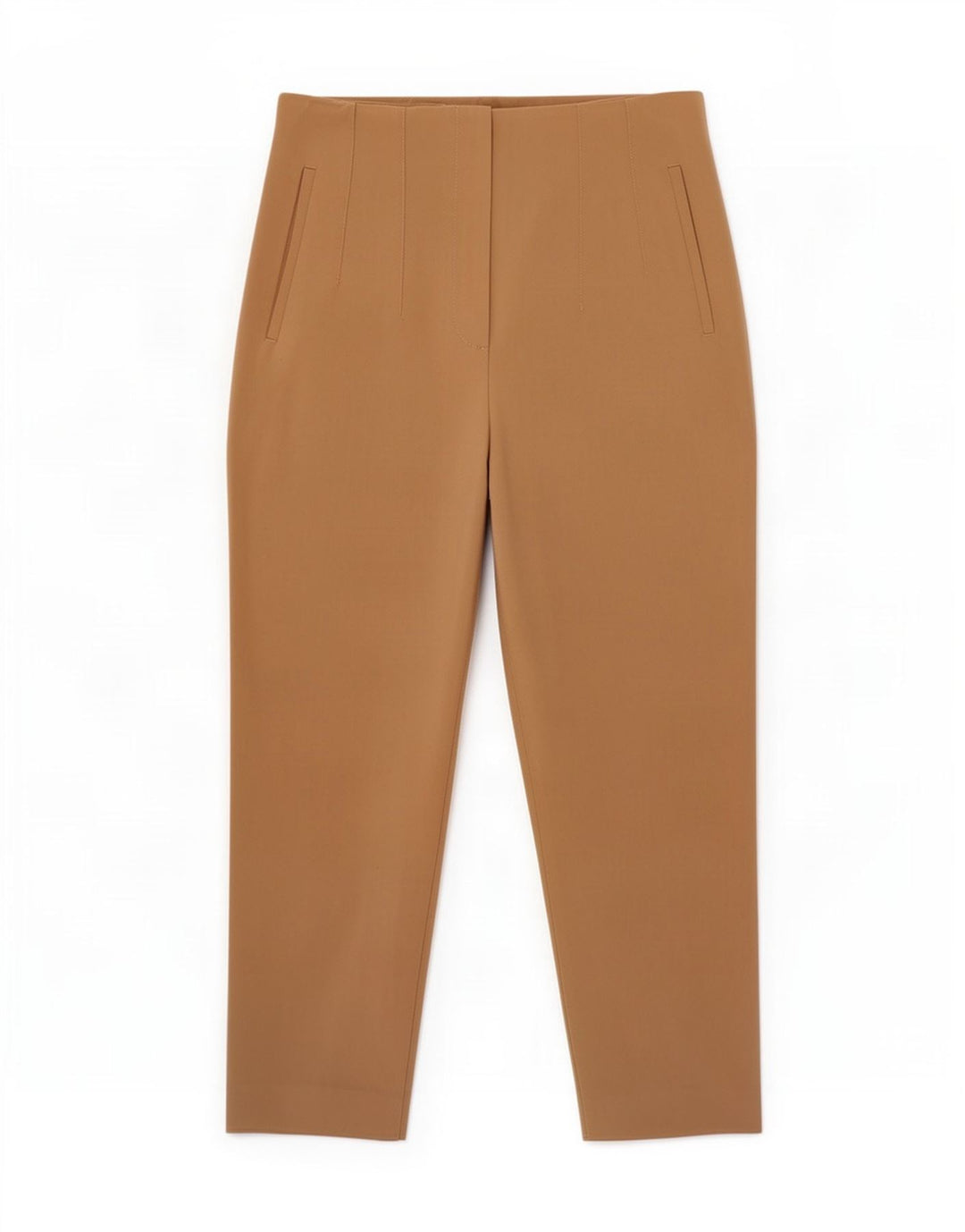 Zara Womens Tapered Cropped Trousers Medium W28 L25 Beige Polyester
