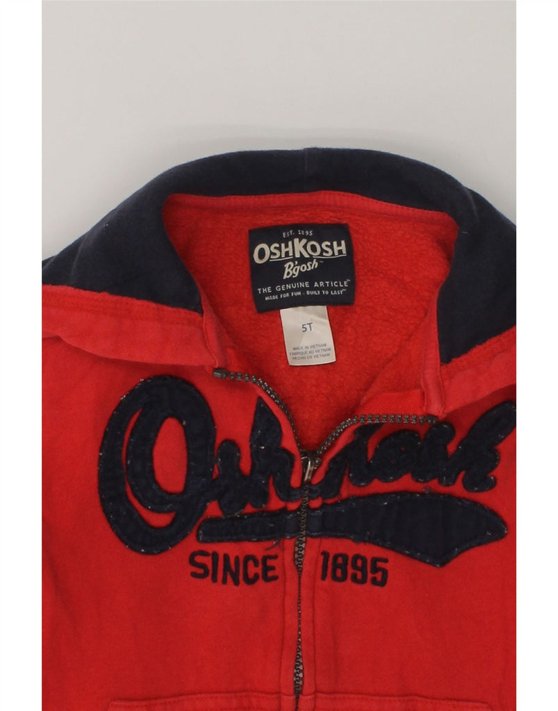 OSH KOSH Boys Graphic Zip Hoodie Sweater 4-5 Years Red Cotton | Vintage Osh Kosh | Thrift | Second-Hand Osh Kosh | Used Clothing | Messina Hembry 